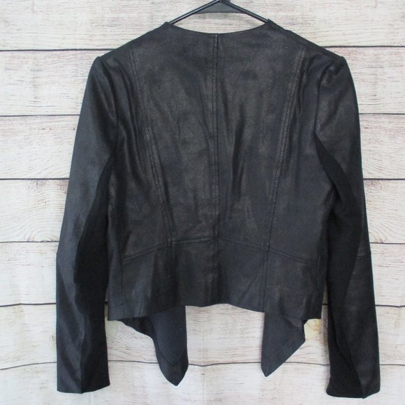 ABS Platinum Faux Leather Drape Jacket Small - Picture 7 of 9